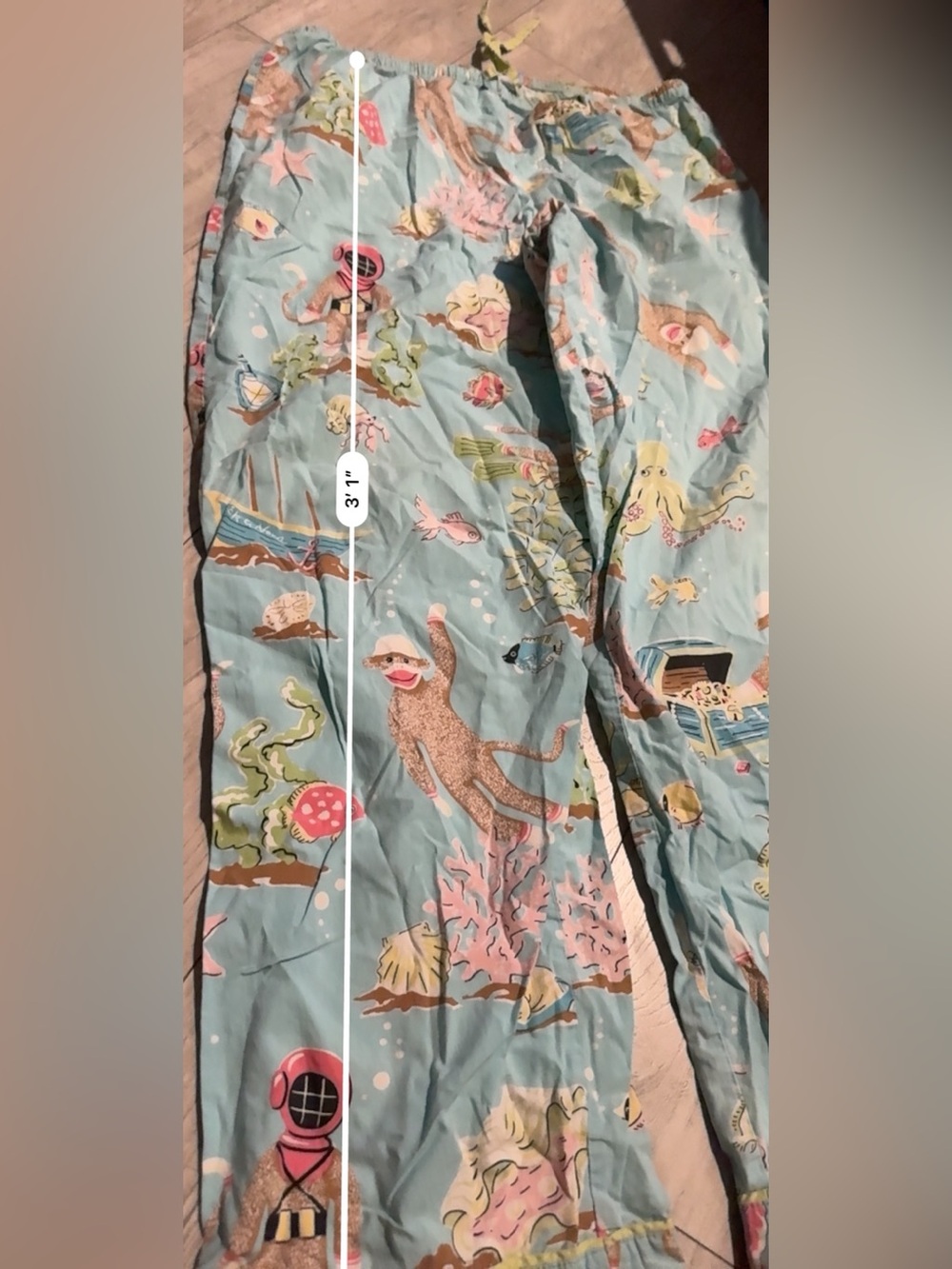 Nick & Nora Light Blue Ocean-Print Women's Pajama Pants - Picture 4 of 5